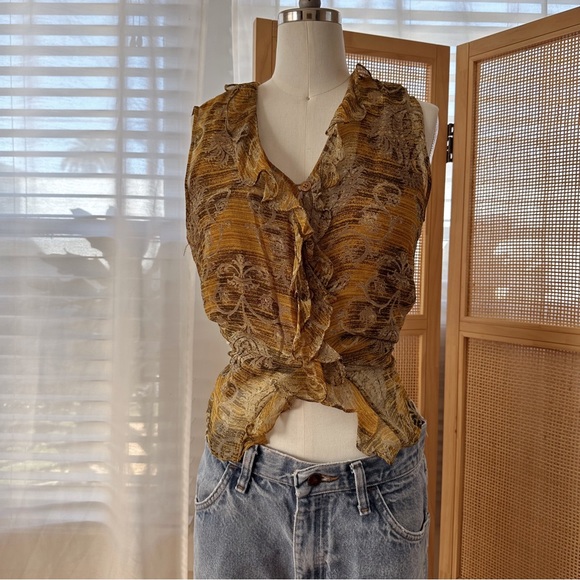 VINTAGE 90’s boho silk top - Picture 4 of 9